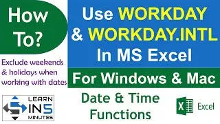 How and when to use Workday and Workday.Intl function in Microsoft Excel | Learn in 5 Minutes