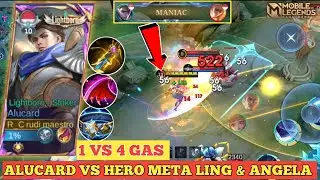TOP GLOBAL ALUCARD VS HERO META‼️BUILD TANK 1 VS 4 MANIAC|MOBILE LEGENDS