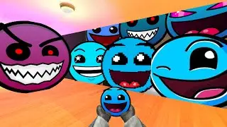 Saving Baby BlueFace From Geometry Dash Emoji  "WATER IN THE HILL" And Lobotomy Dash Nextbot Gmod