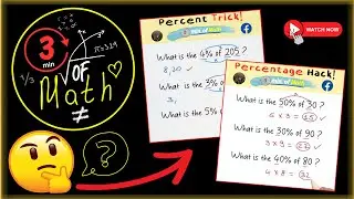 PERCENTAGE MADE EASY + FRACTION TO PERCENT TO DECIMAL - FAST SHORTCUT TRICK!
