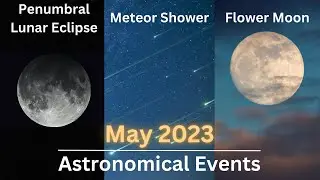 Astronomical Events May 2023 | Penumbral Lunar Eclipse | Aquarid Meteor Shower | Flower Moon