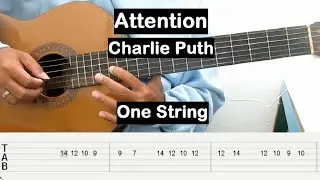 Attention Guitar Tutorial One String (Charlie Puth) Guitar Tabs Single String Guitar Lesson Beginner
