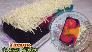 RESEP BOLU PELANGI 2 TELUR SANGAT LEMBUT, ENAK DAN MOIST || RAINBOW CAKE