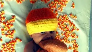 Crochet candy corn hat (baby/toddler)