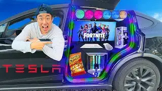 I Built A Gaming Room In My Tesla!