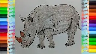 How to draw Rhino step by step
