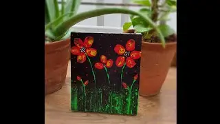 Fluid Art | New Technique | Painting Without Brush | DIY Painting | Flower Painting |