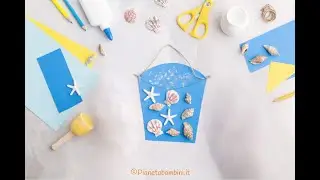 Lavoretto: Secchiello di Cartoncino con Conchiglie | Tutorial 🐚