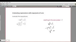 Evaluating expressions with exponents of zero