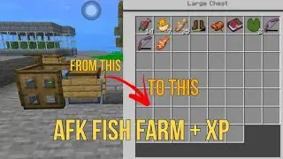 AFK Fish Farm + XP (Minecraft Bedrock 1.20+)