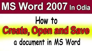 How Do You Create Open And Save A Document In Ms Word