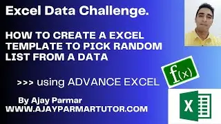 How to pick randomly every Category from a range - Advance level Excel template for  Data analysts