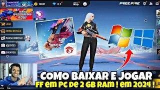 COMO BAIXAR FREE FIRE NO NOTEBOOK E PC FRACO NA NOVA ATUALIZAÇÃO ! MELHOR EMULADOR PRA PC FRACO 2024