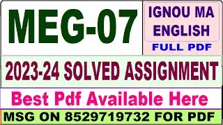 MEG 07 solved assignment 2023-24 || meg 07 solved assignment 2024 || meg 07 assignment 2023-24