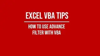 Using Advance Filter with VBA