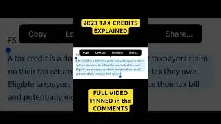 2023 TAX CREDITS EXPLAINED