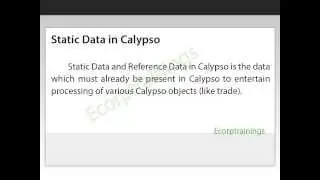 Calypso 1 Online Training Hyderabad | Calypso Training India | Calypso Free Demo | ECORP TRAINING