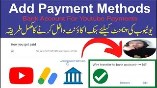 Add payment method in adsense for youtube payments | Link Bank Account for Adsense Payments