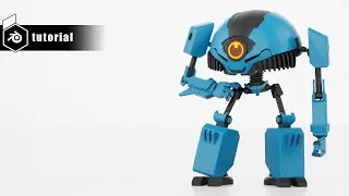 blender 3.0 toon robot c  concept modeling, rigging, animation