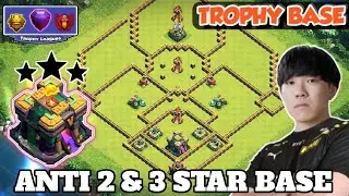 UNBEATEN TOP 10 TH14 TROPHY BASE WITH LINK AND REPLAY || TH14 BASE ANTI 3 STAR || TH14 BASE 2024