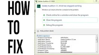 How to fix Adobe Audition crash on startup: 