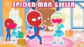 Spiderman Kiss Frozen Elsa - How To Kiss SpiderMan And Elsa -  Spiderman Fall in love