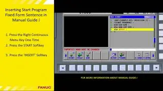 MANUAL GUIDE i - Inserting a Start Program Fixed Form Sentence