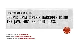 How to Create Data Matrix Barcodes using the Java Font Encoder and DM Fonts