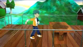 3D Character pushing a table