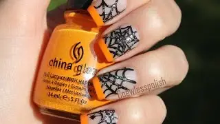 French mani spider web nails