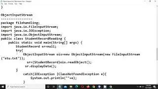 Exception Handling Part 3 | ObjectOutputStream and ObjectInputStream Class in Java
