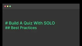 Build a Quiz with SOLO