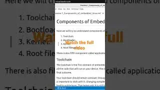 Components of Embedded Linux 
