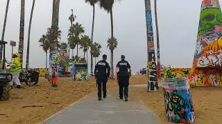 Police Remove Homeless Encampment From Venice Skate Park - Frustrated crew deals /same guy weekly