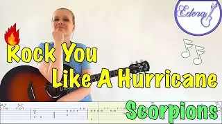 Rock You Like A Hurricane Fingerstyle Guitar Tutorial with On-Screen TAB - Scorpions