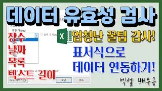 엑셀 데이터 유효성 검사 기초부터 알려준다!!실무에서 적용하기!!