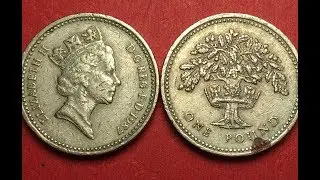 UK 1987 One Pound English Oak Royal Diadem