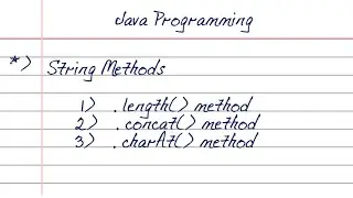 Java String Methods : concat(), length(), charAt() | Java String Methods Tutorial with Examples