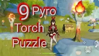 9 FIRE TORCH PUZZLE Of Luhua Pool 🔥 // GENSHIN IMPACT 