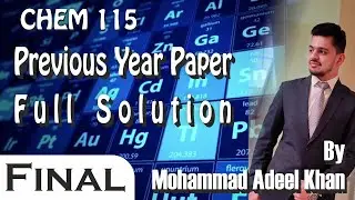GENERAL CHEM 115 | Previous Year Paper Full Solution With Concept