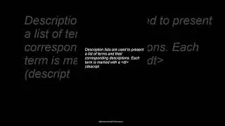 Description List Element - HTML BASIC COURSE