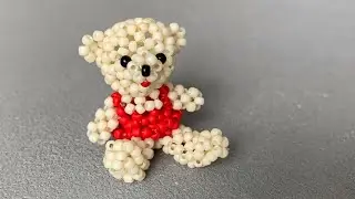 How to make a beaded Teddy Bear. Tutorial 3D Bear 🧸