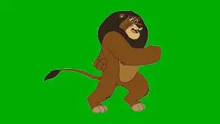 Lion cartoon walking | Free Green Screen Effect
