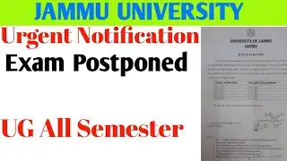 Jammu University Important Notice Exam Postponed UG All Semester November 27, 2023