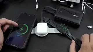 Anker MagSafe Compatible MagGo UFO 3-in-1 Charger, Qi2 Certified 15W, Foldable Travel Charging Pad