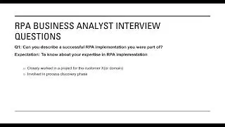 RPA Business Analysts Interview Questions: Question 1