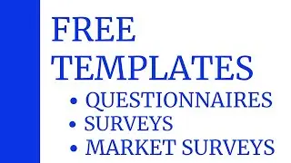 Free Templates l Market Research Survey Questionnaire Template l Questionnaire Templates