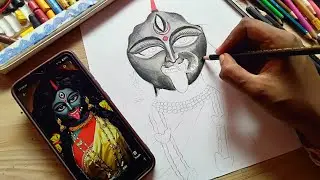 Maa Kali Drawing with oil pastel/ kali puja drawing/ Diwali drawing/ maha kali drawing #kali