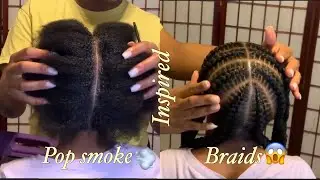 Pop smoke inspired stitch braids😱// meet my lil sister
