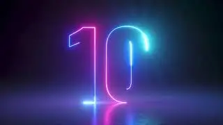 Neon Light Numbers From 1 to 10🕐